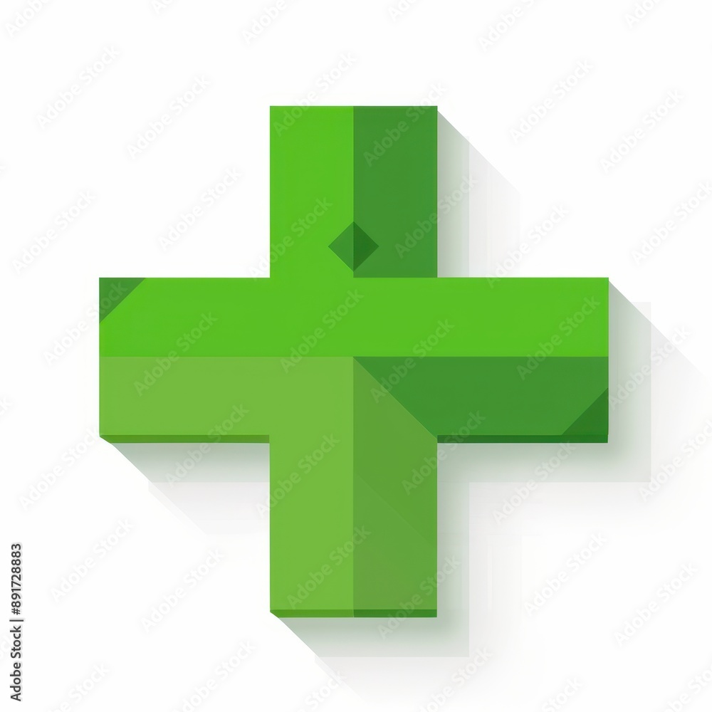 Fototapeta premium a green cross on a white background