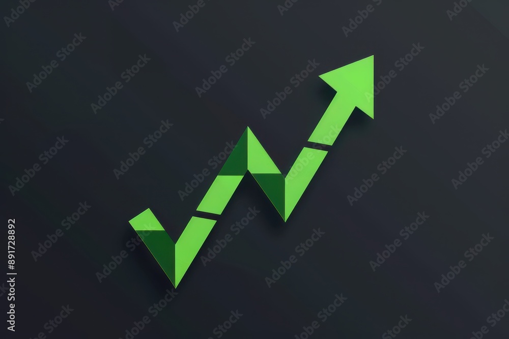 a green arrow on a dark background a green arrow on a dark background