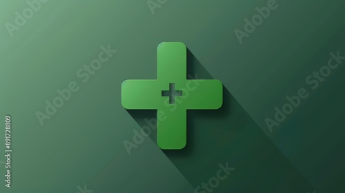 a green cross on a dark background photo