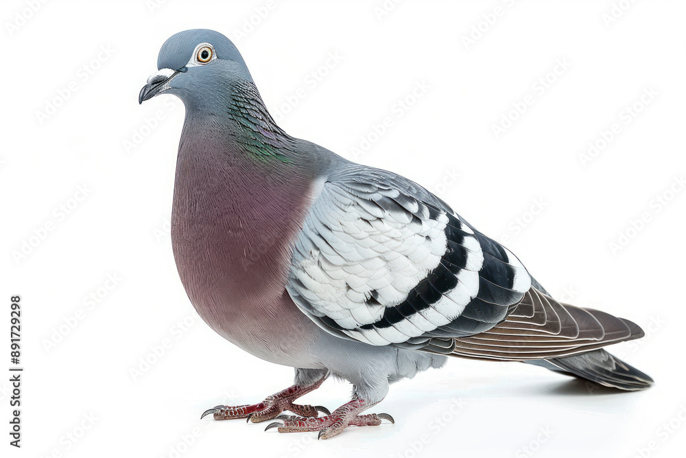 Close-Up of Rock Pigeon Against White Background Close-Up of Rock Pigeon Against White Background