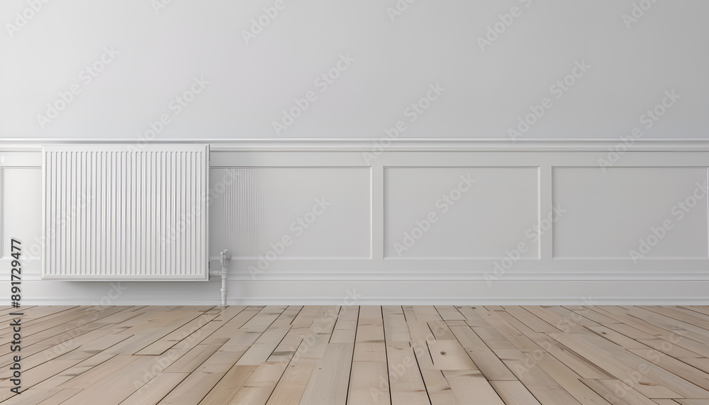 Naklejka premium Modern panel radiator on white background. Heating system