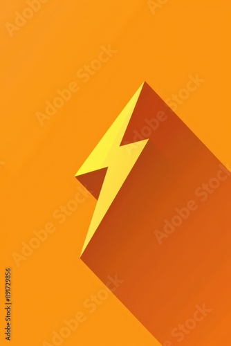Free Download a yellow lightning bolt icon on an orange background - GFXLoad