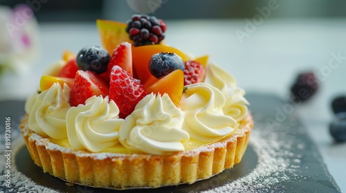 gourmet patisserie - tropical fruits tartalette photo