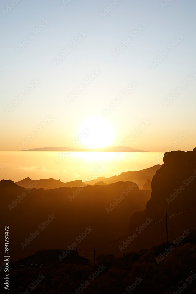 Fototapeta premium sunset in the mountains