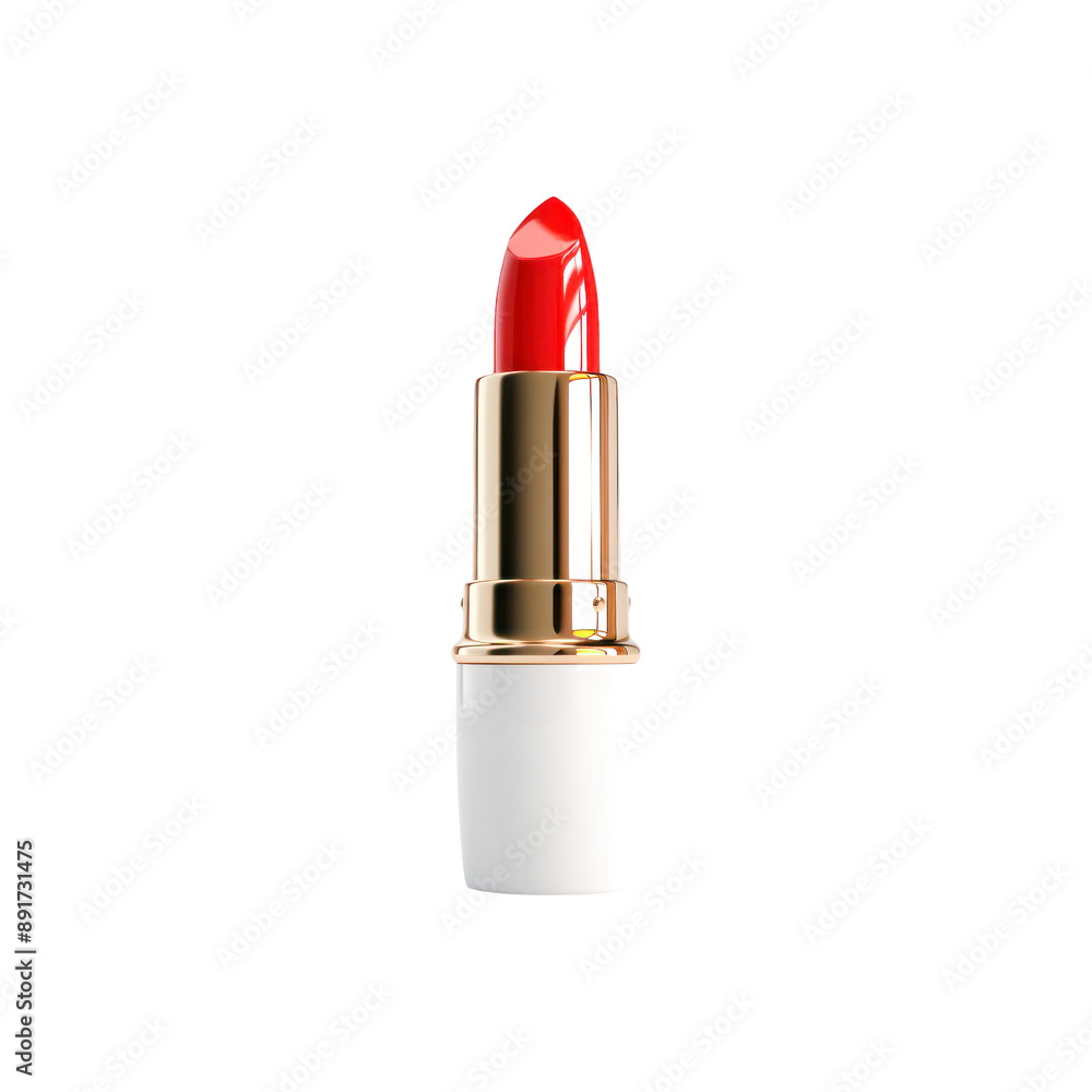 Red lipstick in a white case. Isolated on transparent background. Red lipstick in a white case. Isolated on transparent background.