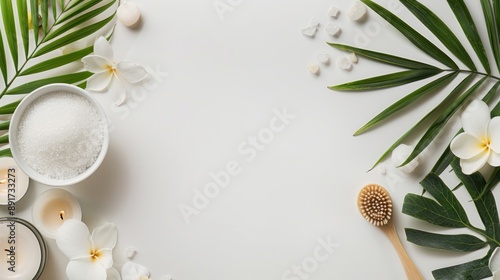 Tropical Spa Treatment Essentials Flatlay