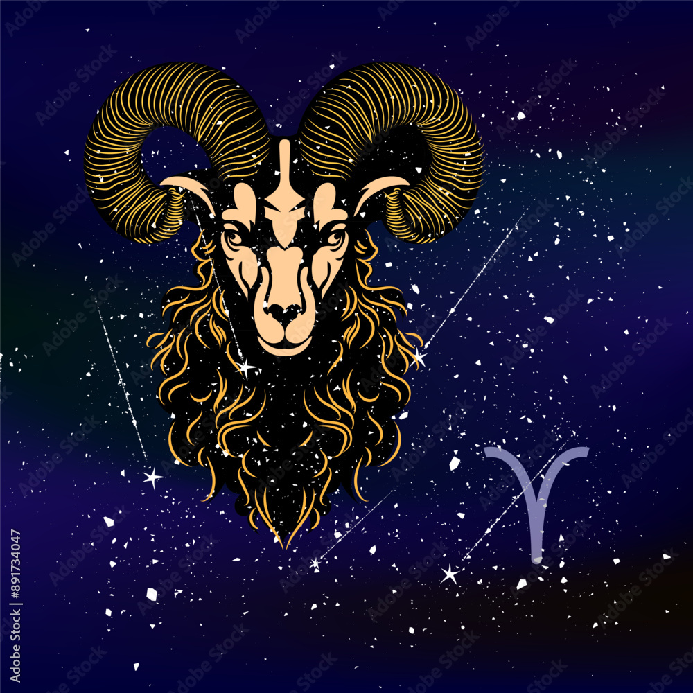 Mystical Aries Constellation in Starry Night Mystical Aries Constellation in Starry Night