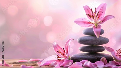 Zen Spa Serenity: Lily and Stones