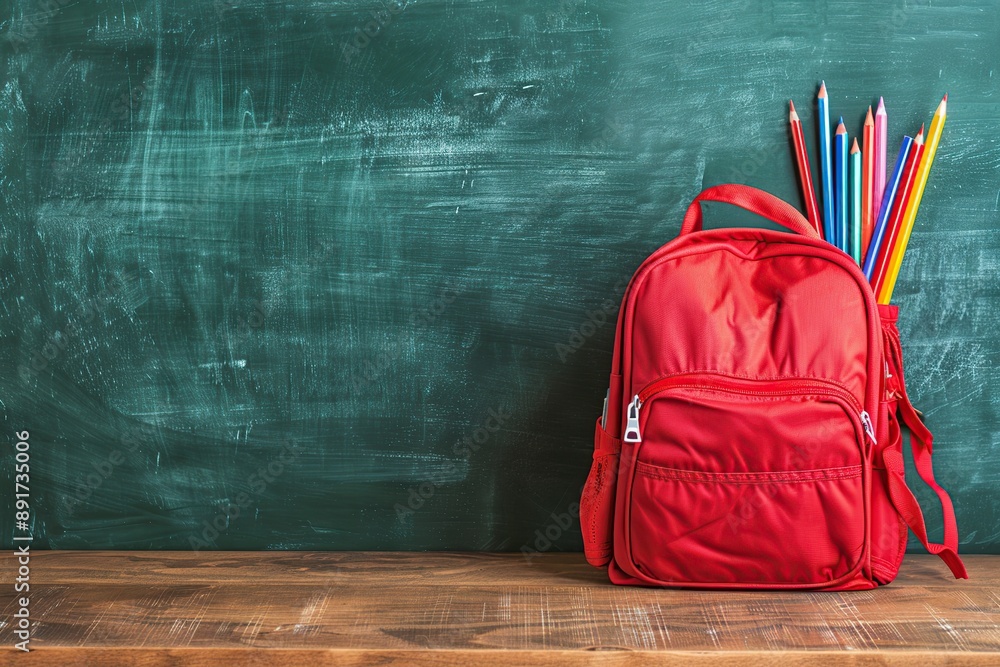 Modern school backpack, Back To School concept Modern school backpack, Back To School concept