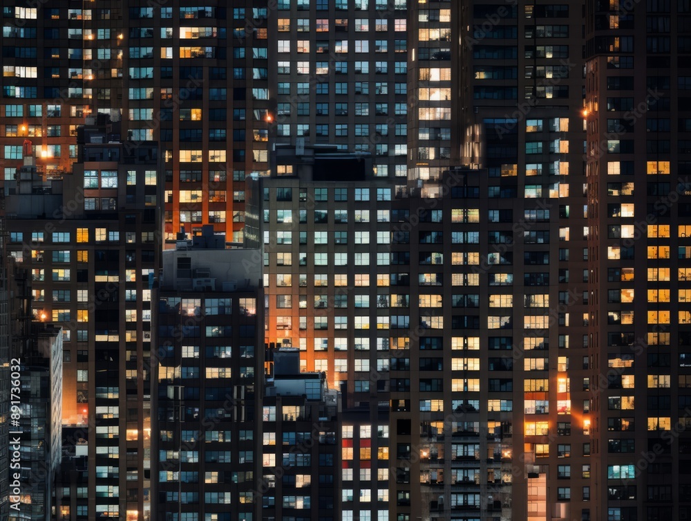 Dusk Illumination: Aerial Stripes of Gray and Amber in New York City