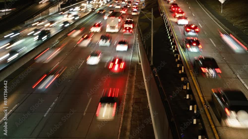 NIght Time Lapse of Los Angeles Downtown Rush Hour Traffic California USA NIght Time Lapse of Los Angeles Downtown Rush Hour Traffic California USA