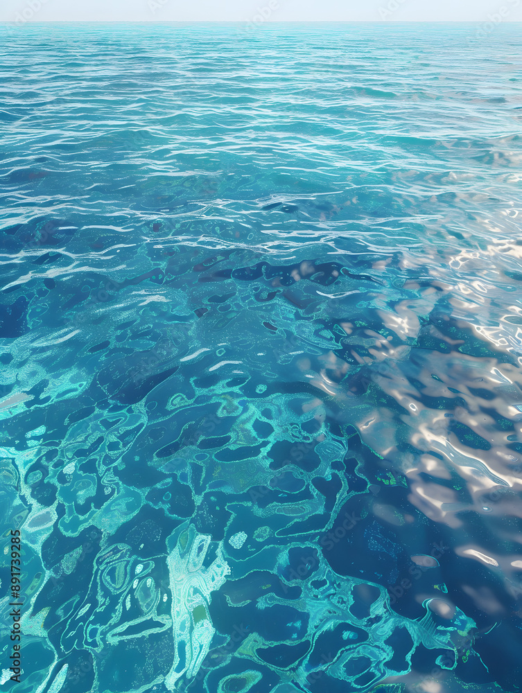 Photorealistic 8K Blue and Aqua Ocean Water Photorealistic 8K Blue and Aqua Ocean Water