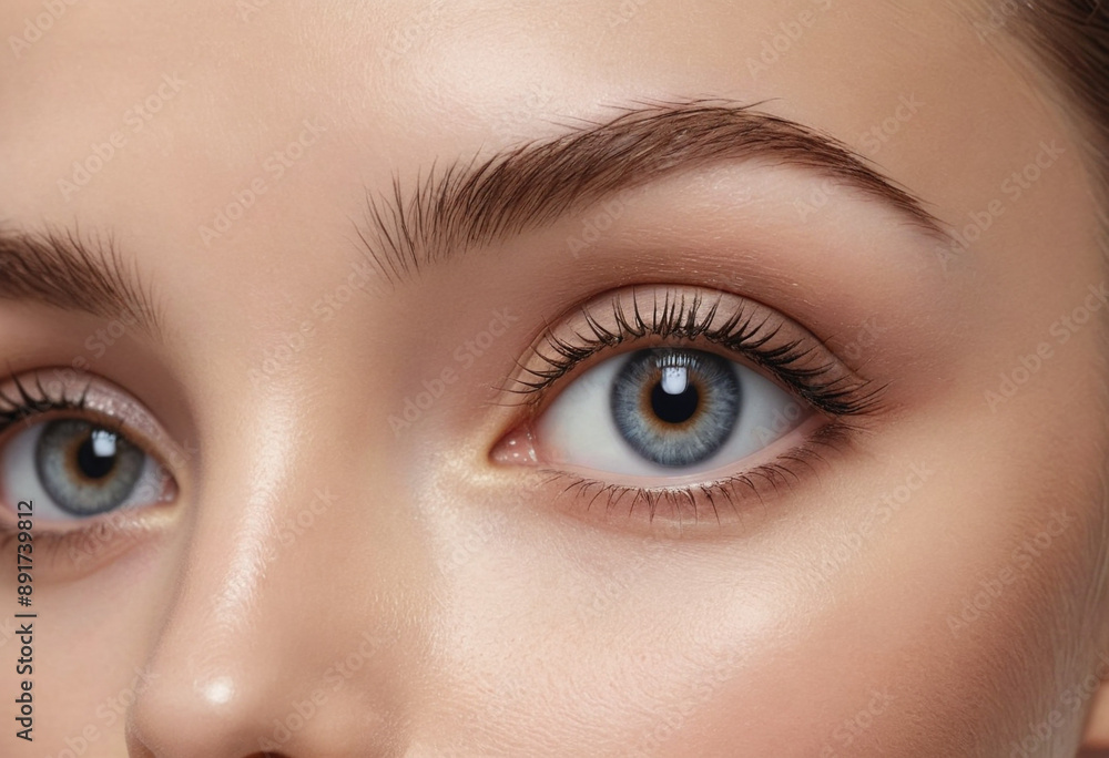 Obraz premium A model with bright, youthful eyes after using an anti-aging cream. 