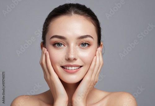  A person looking refreshed and energized after a skincare routine. 