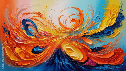 abstract fractal background with flowers