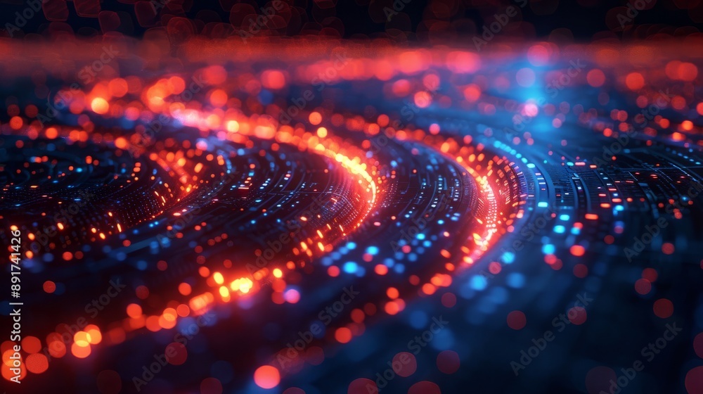Creative digital tech circle on dark background. Big data and technology concept. 3D Rendering. Creative digital tech circle on dark background. Big data and technology concept. 3D Rendering.