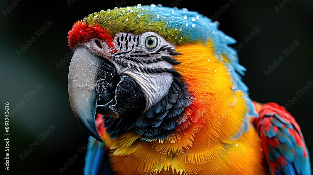 Obraz premium Colorful Macaw Parrot on White Background - Isolated Bird Photography