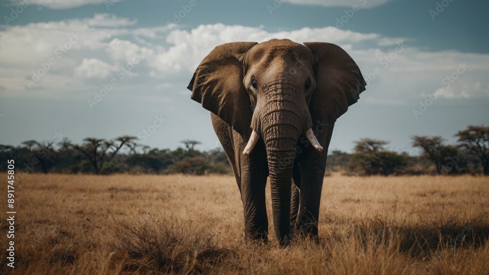 Obraz premium The calm and powerful essence of elephants displayed in their wilderness