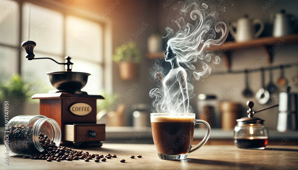 Ethereal Beauty in a Coffee Mug, Generative Ai