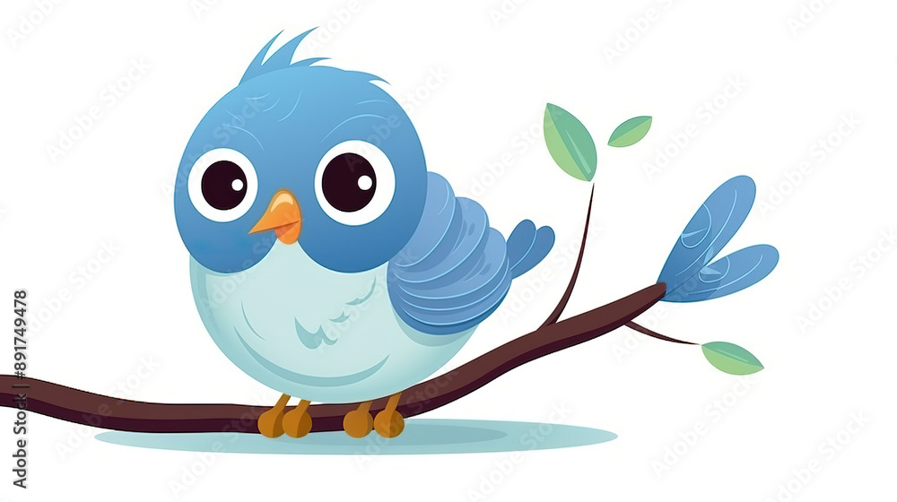 Fototapeta premium Blue bird isolated on pure white background