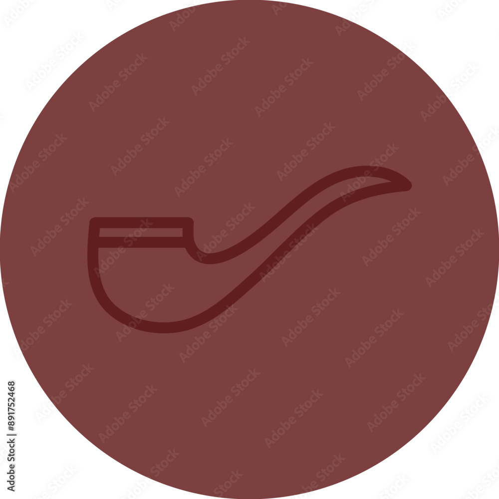 Smoking Pipe Vector Line Maroon Circle Maroon Smoking Pipe Vector Line Maroon Circle Maroon