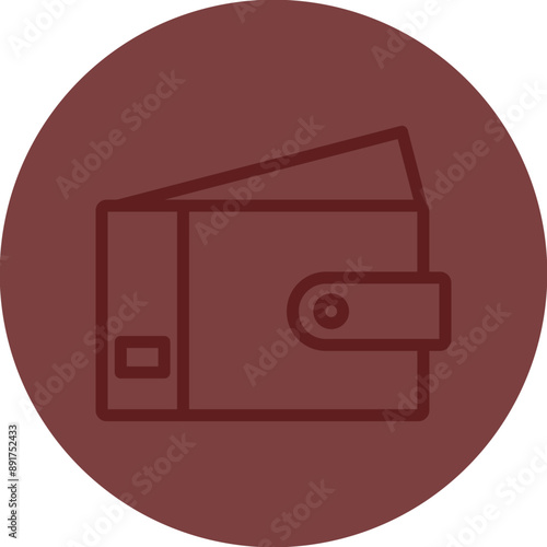 Wallet Vector Line Maroon Circle Maroon