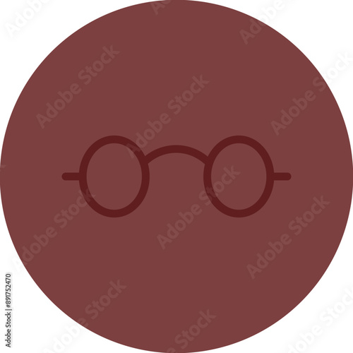 Reading Glasses Vector Line Maroon Circle Maroon