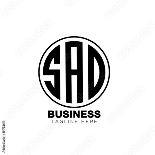 SAD initial letter logo design