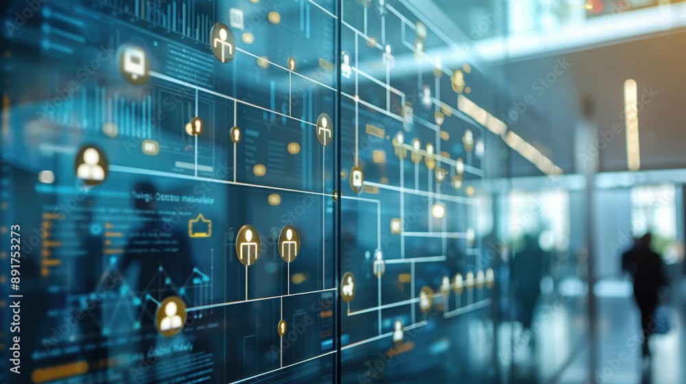 A detailed digital interface showcasing innovative technology and data connections in a modern workspace. A detailed digital interface showcasing innovative technology and data connections in a modern workspace.