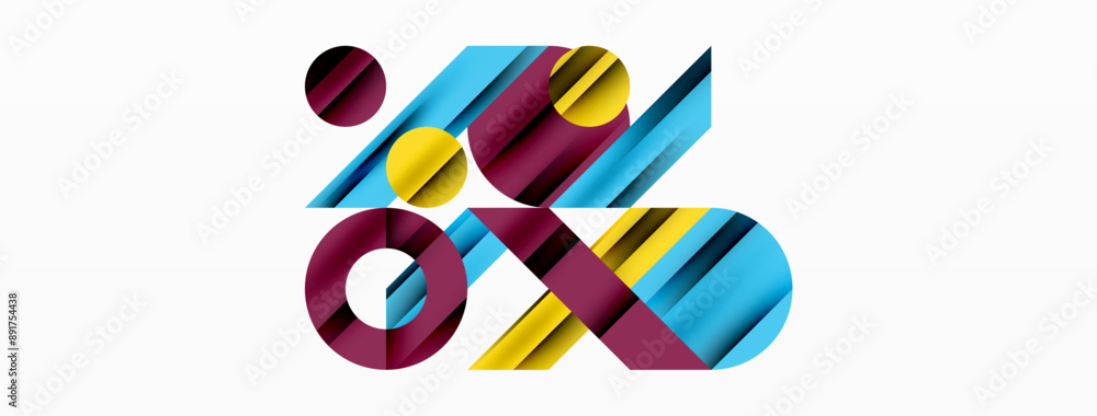 Geometric diagonal line and circle shape, wide abstract background Geometric diagonal line and circle shape, wide abstract background