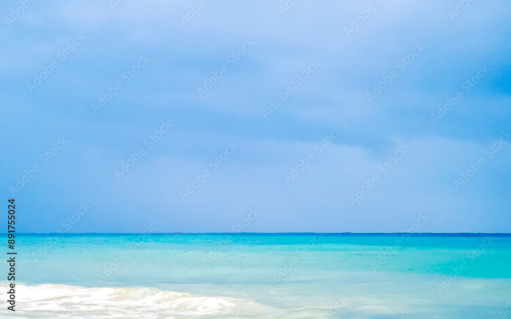 Tropical Caribbean beach sea clear water Playa del Carmen Mexico. Tropical Caribbean beach sea clear water Playa del Carmen Mexico.