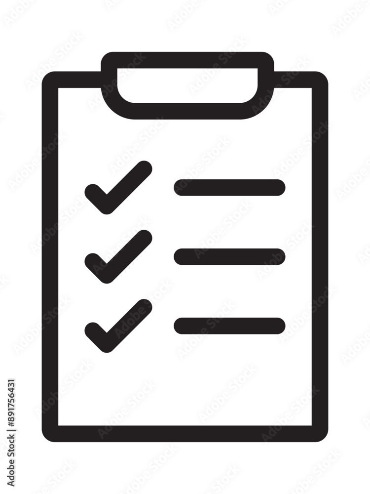 Clipboard icon. Task line icon symbol vector illustration. Document isolated flat icon for application and info-graphic. Point vector icon for websites and mobil. Task management to do checklist. Clipboard icon. Task line icon symbol vector illustration. Document isolated flat icon for application and info-graphic. Point vector icon for websites and mobil. Task management to do checklist.