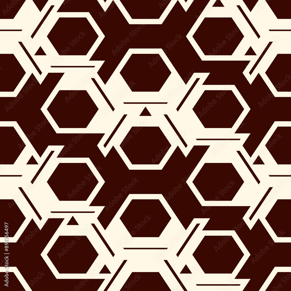 Contemporary honeycomb geometric pattern. Repeated hexagon ornament. Modern mosaic tiles background. Seamless surface abstract design. Geo wallpaper. Digital paper, textile print. Vector illustration Contemporary honeycomb geometric pattern. Repeated hexagon ornament. Modern mosaic tiles background. Seamless surface abstract design. Geo wallpaper. Digital paper, textile print. Vector illustration
