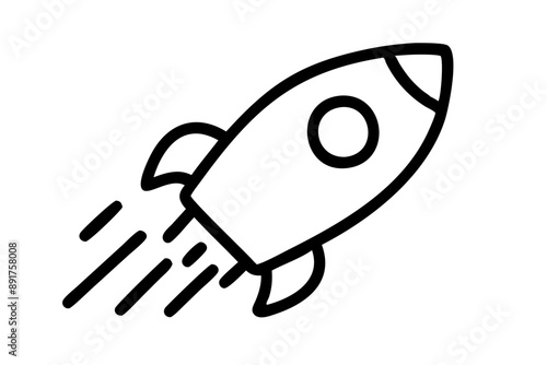 Rocket Line Icon Editable Stroke stock illustration