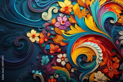 Intricate Paper Floral Pattern