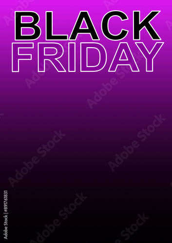 Black friday, violet and black background. Vertical layout and copy space.