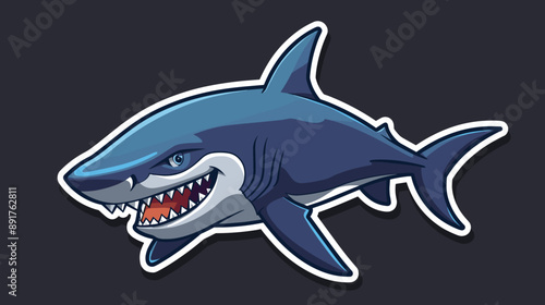 Shark esport mascot logo design, sticker shark