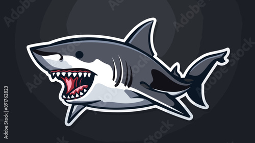 Shark esport mascot logo design, sticker shark