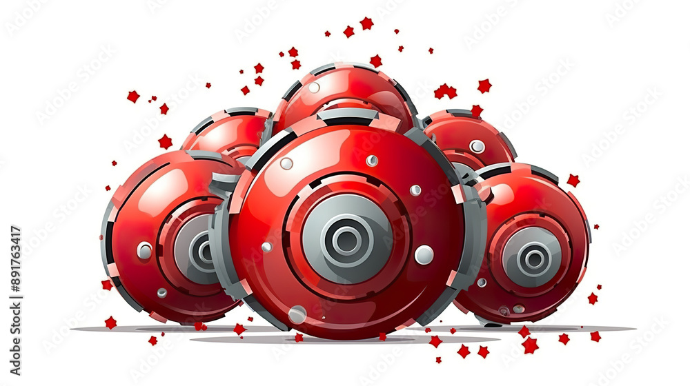 Obraz premium Explosive ordnance isolated on pure white background