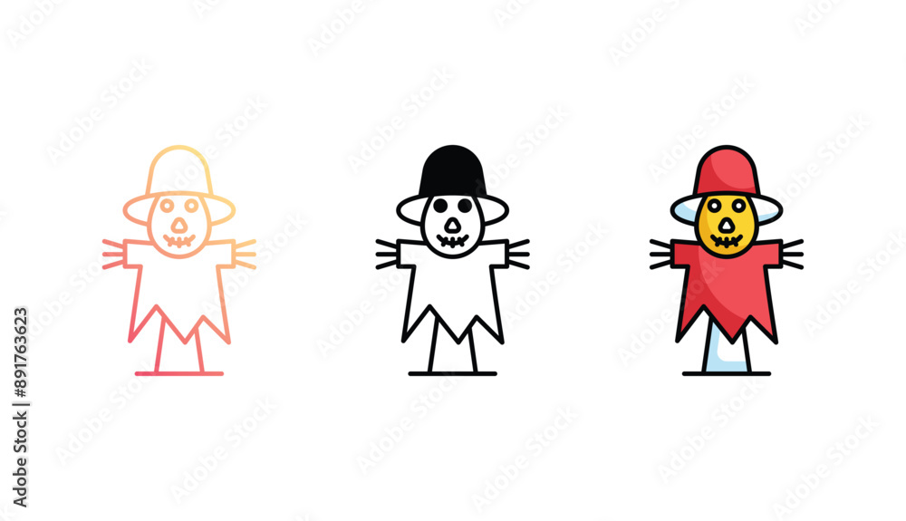 Fototapeta premium Scarecrow icon design with white background stock illustration