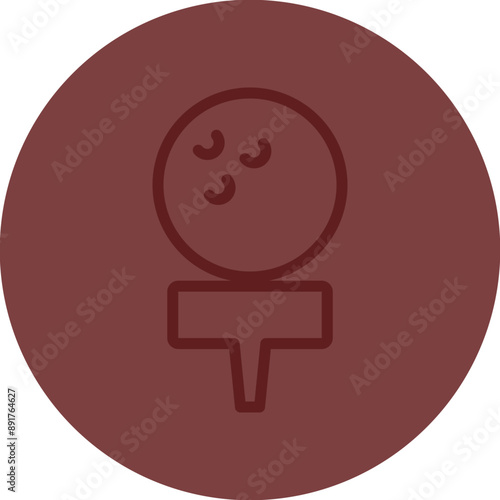 golfball Vector Line Maroon Circle Maroon