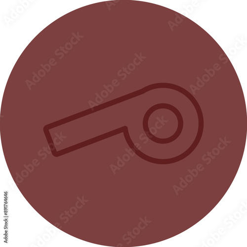 whistle Vector Line Maroon Circle Maroon