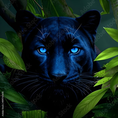 Beautiful blue eyed panther