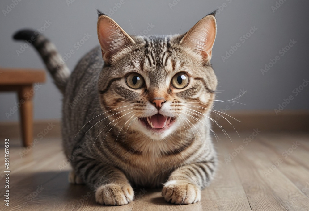 A cat with a mischievous grin, planning some playful trouble. A cat with a mischievous grin, planning some playful trouble.