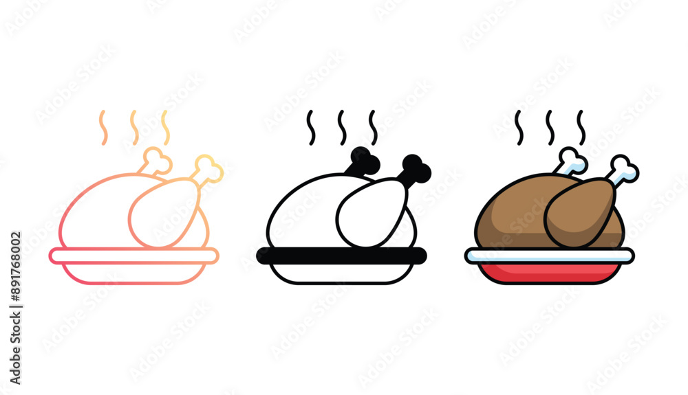 Turkey icon design with white background stock illustration Turkey icon design with white background stock illustration