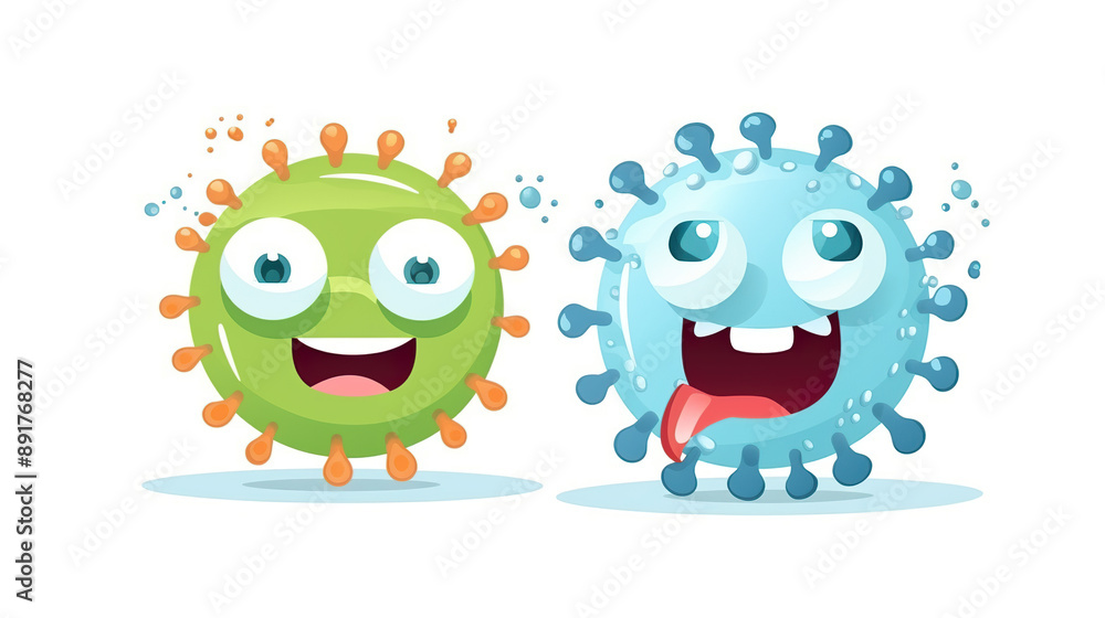 Germs and virus isolated on pure white background Germs and virus isolated on pure white background