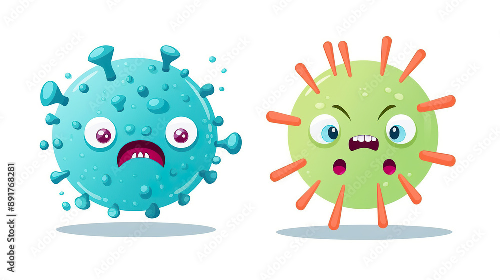 Germs and virus isolated on pure white background Germs and virus isolated on pure white background