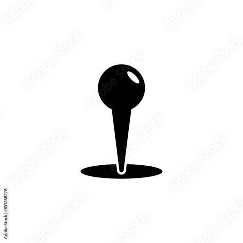 Minimalist black map pin icon, perfect for digital maps and navigation systems