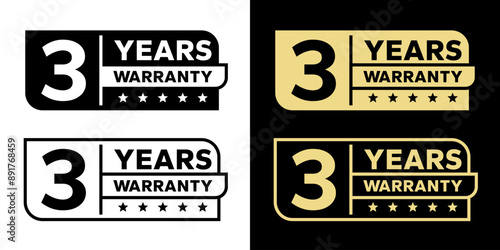 Warranty logo stamp label icon.