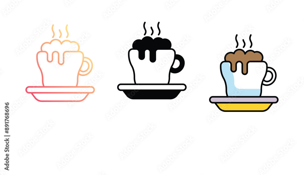 Hot Chocolate icon design with white background stock illustration Hot Chocolate icon design with white background stock illustration